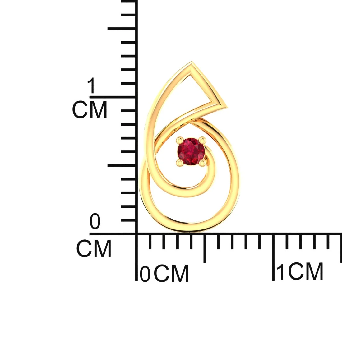 P.C. Chandra Jewellers 14K Ganesh Gold Pendant (without chain) With Stone In The Centre For Women - 0.28 Gram - Image 4