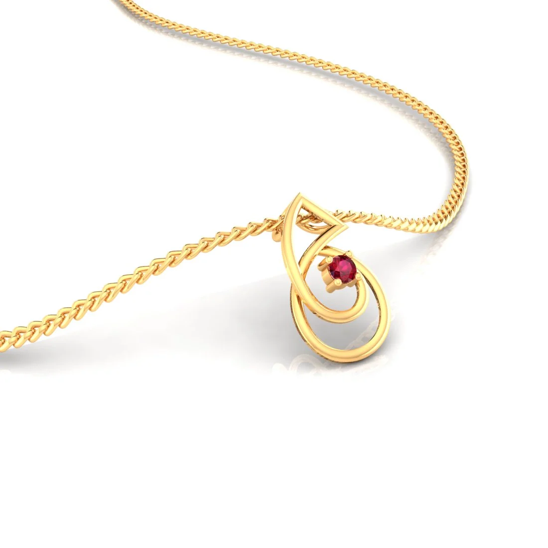 P.C. Chandra Jewellers 14K Ganesh Gold Pendant (without chain) With Stone In The Centre For Women - 0.28 Gram - Image 5