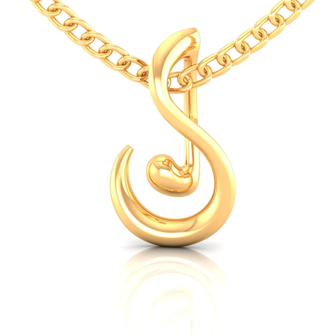 14K Gold Pendant (Without Chain) With Musical Symphony Design - Image 3