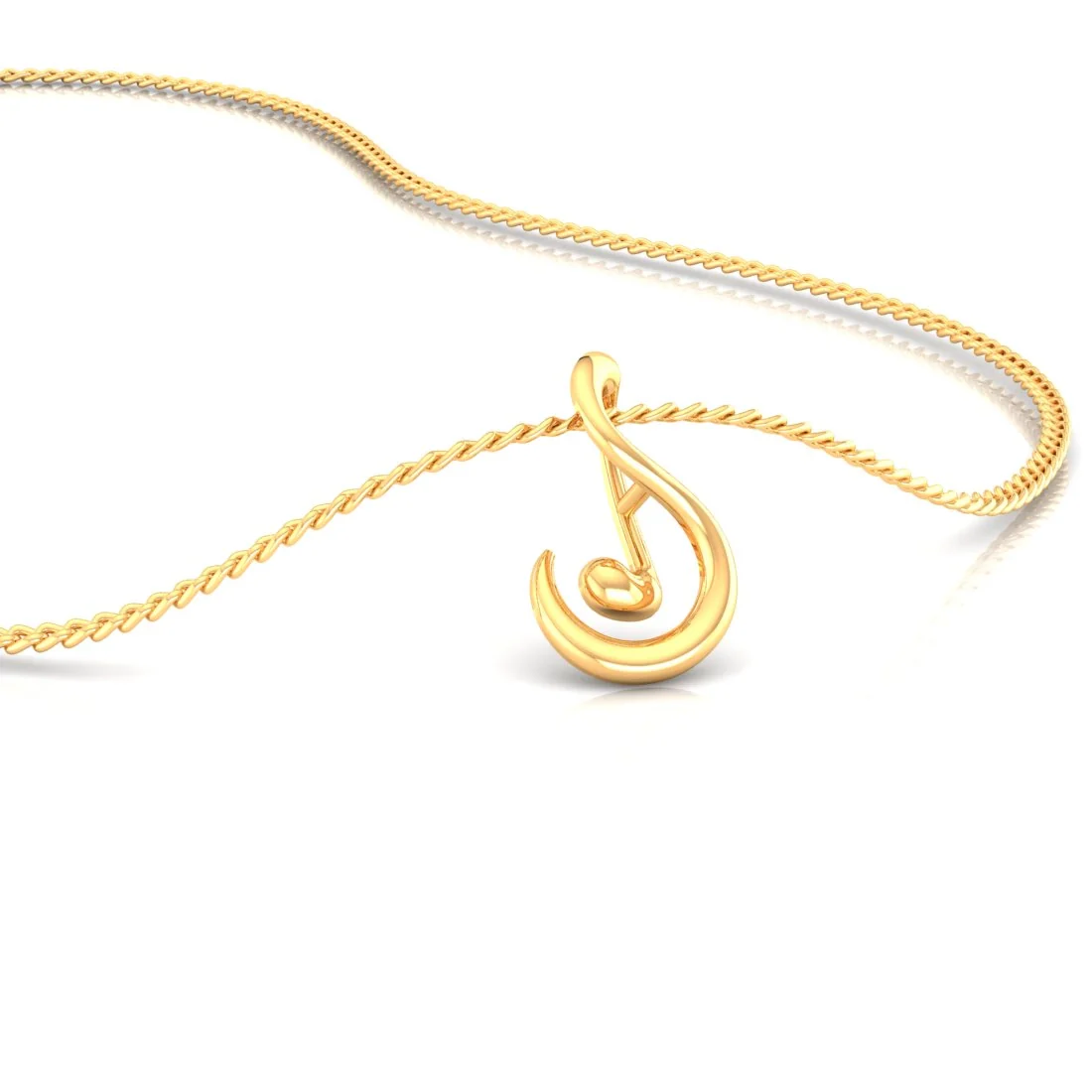 14K Gold Pendant (Without Chain) With Musical Symphony Design - Image 4
