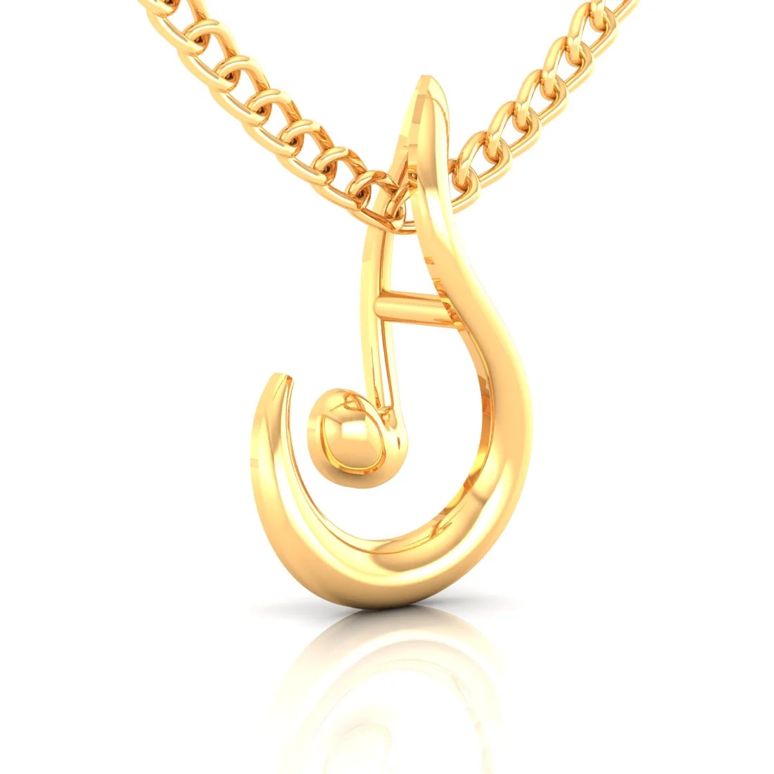 14K Gold Pendant (Without Chain) With Musical Symphony Design - Image 5