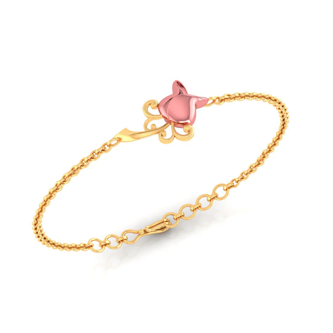 14k Gold Pink Yellow Bracelet - Image 3