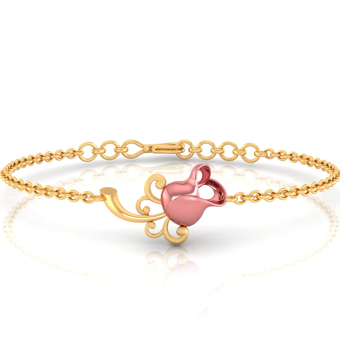 14k Gold Pink Yellow Bracelet - Image 4