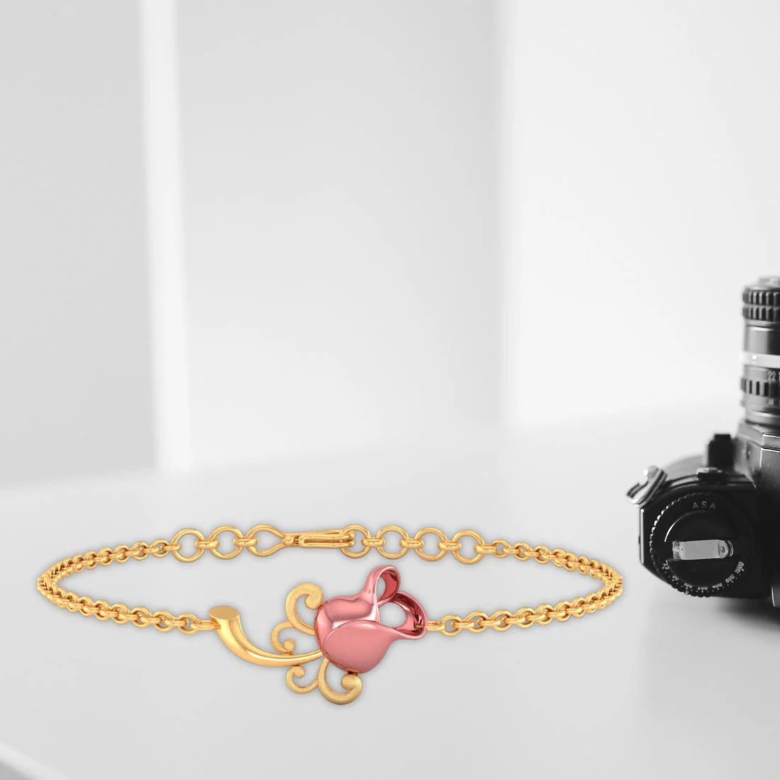 14k Gold Pink Yellow Bracelet - Image 7