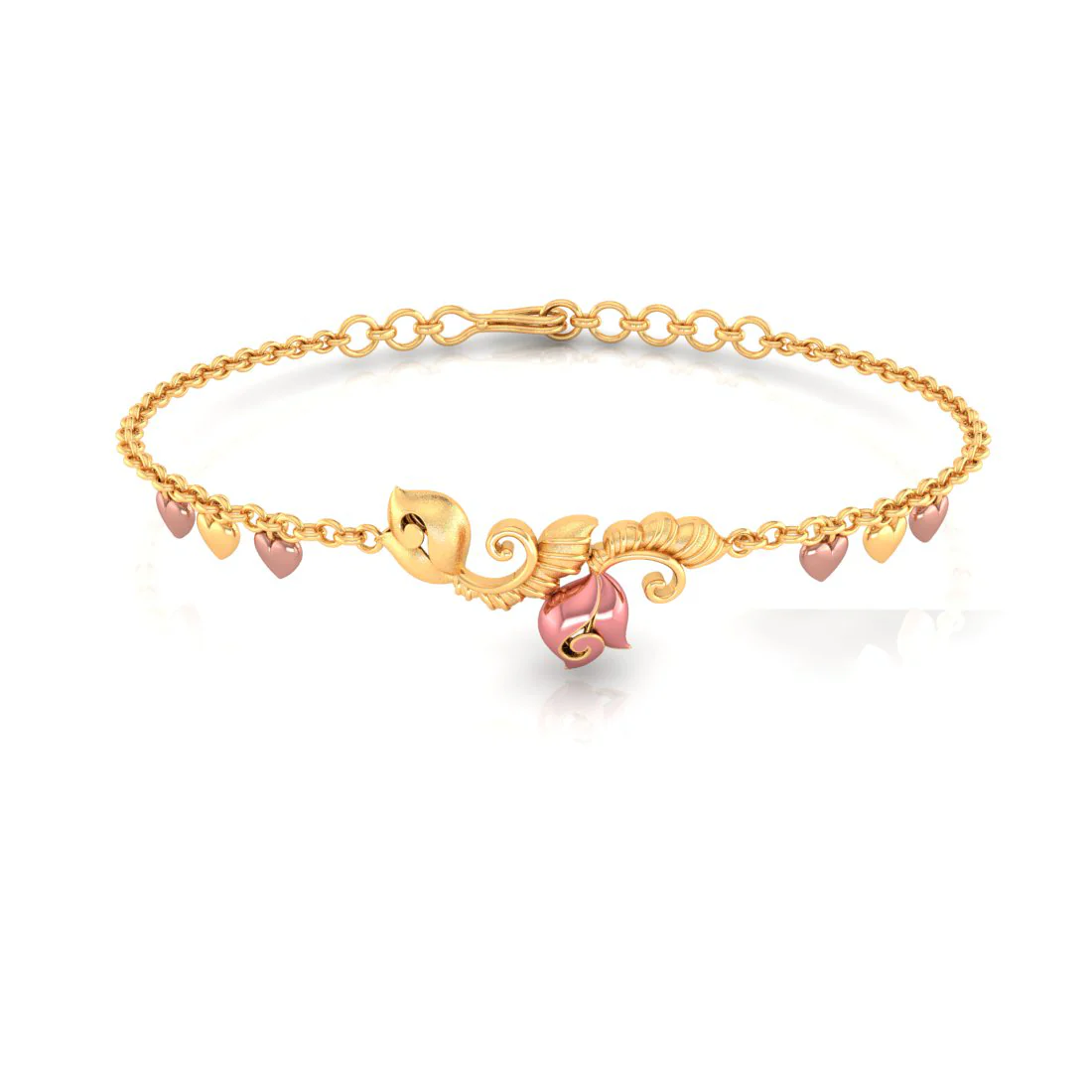 14k Gold Regal Pink Bracelet - Image 4