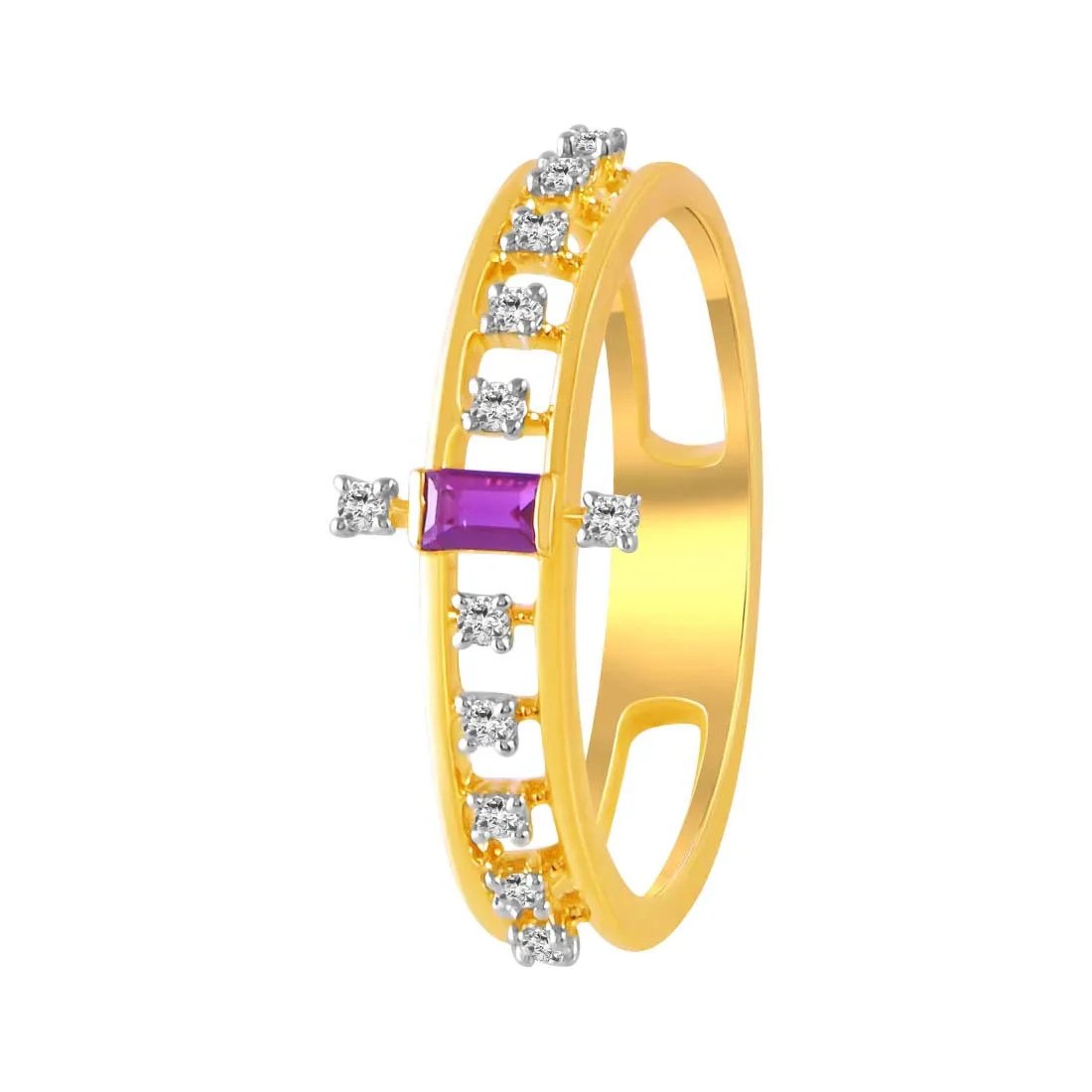 14K Gold Ring With Diamond Accents And Pink Rectangular Stone In The Centre - Image 2