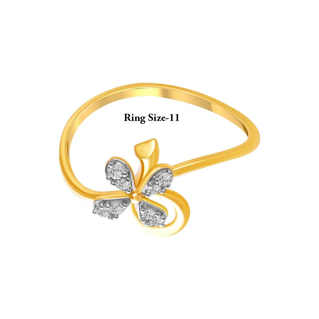 14K Gold Ring With Diamond Studded Floral Motif In The Centre - Image 4