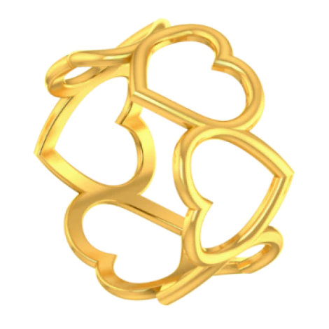 14k Gold Thumb Ring With Heart Design From Pc Chandra Online Exclusive - Image 2