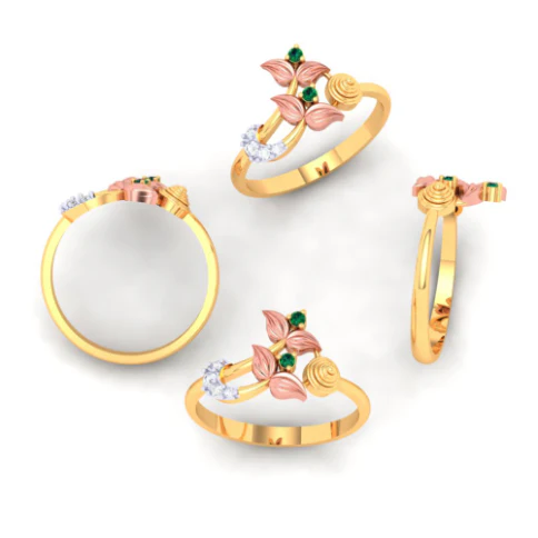 14k Gorgeous Gold Ring Embedded With Finest Quality Stones From The Amazea Collection - Image 6