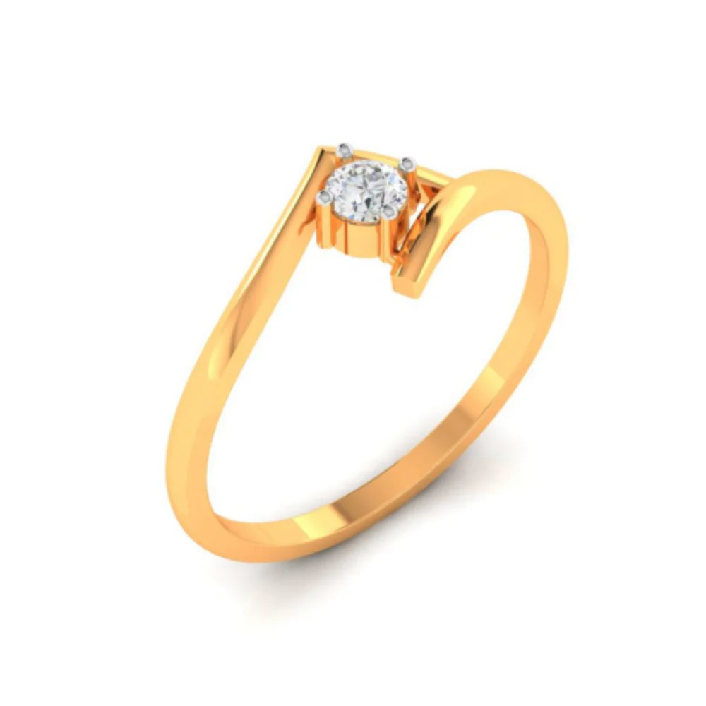 14k Gorgeous Looking Gold And American Diamond Earrings - Image 2