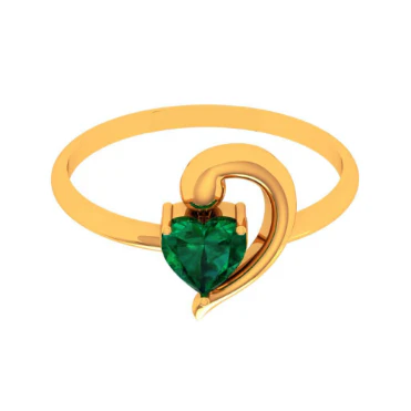 14k Green Grace Heart-shaped Gold Ring - Image 4