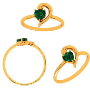 14k Green Grace Heart-shaped Gold Ring - Image 5