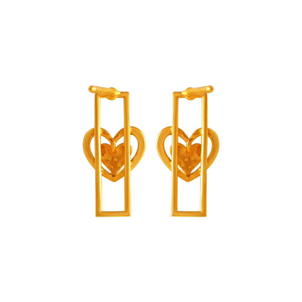 14k Heart Gold Earrings From Amazea Collection - Image 4