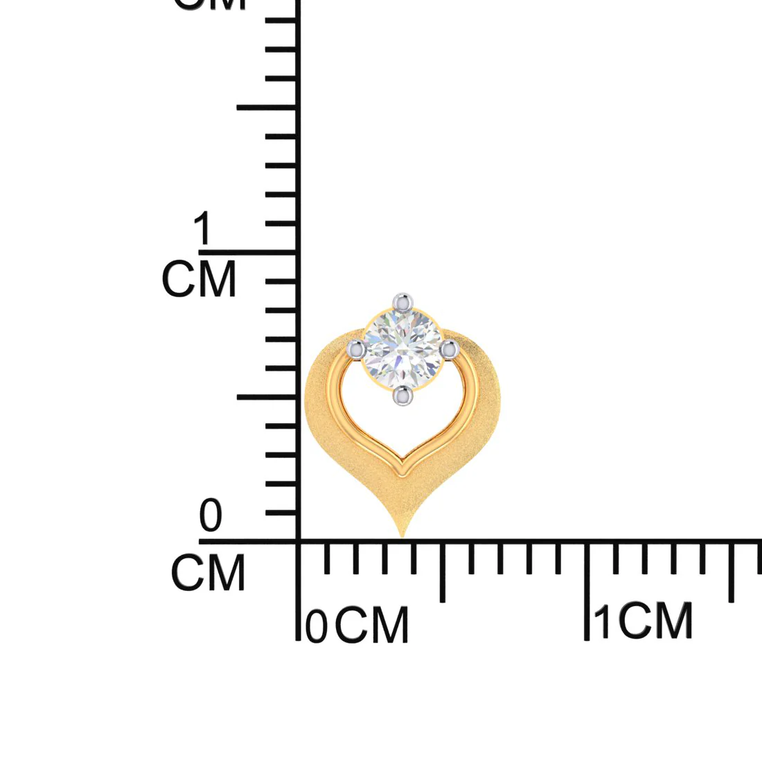 14k Heart Shape American Diamond Gold Earrings - Image 4