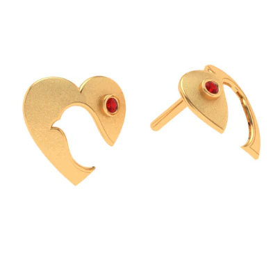 14k Heart Shaped Bird Themed Gold Trinket Exclusively For You - Image 5