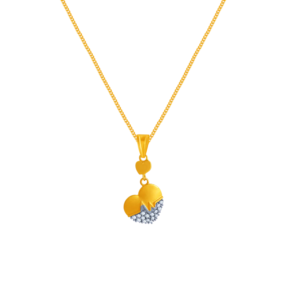 14k Heart-shaped Gold Pendant From Amazea Collection For Women