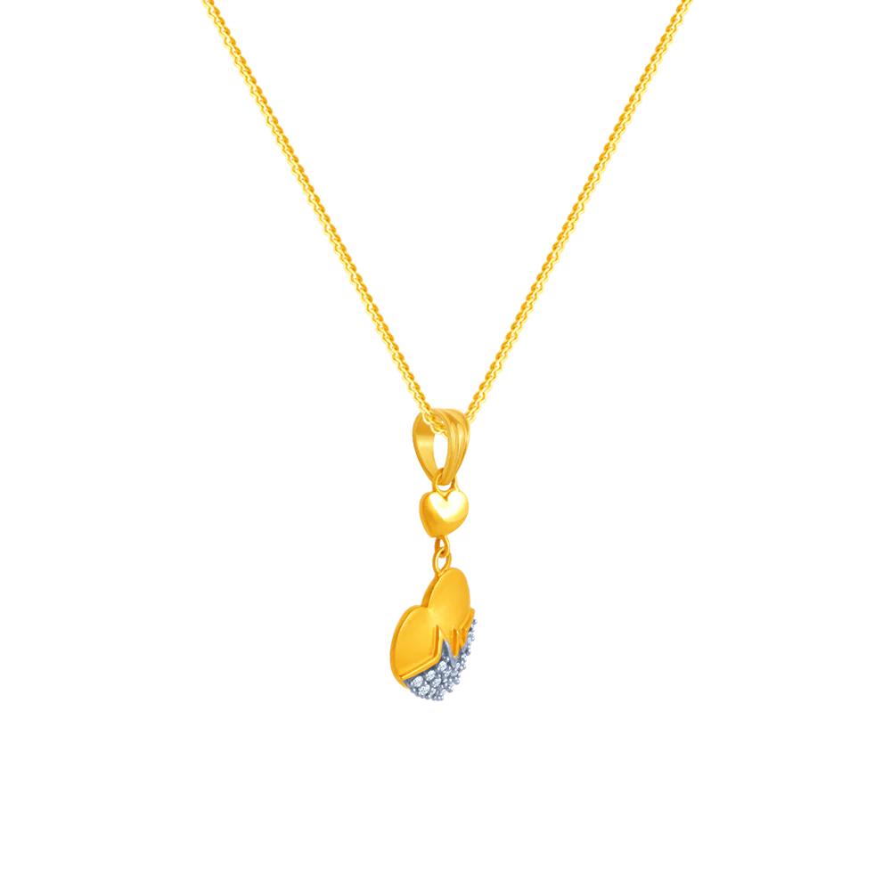 14k Heart-shaped Gold Pendant From Amazea Collection For Women - Image 2