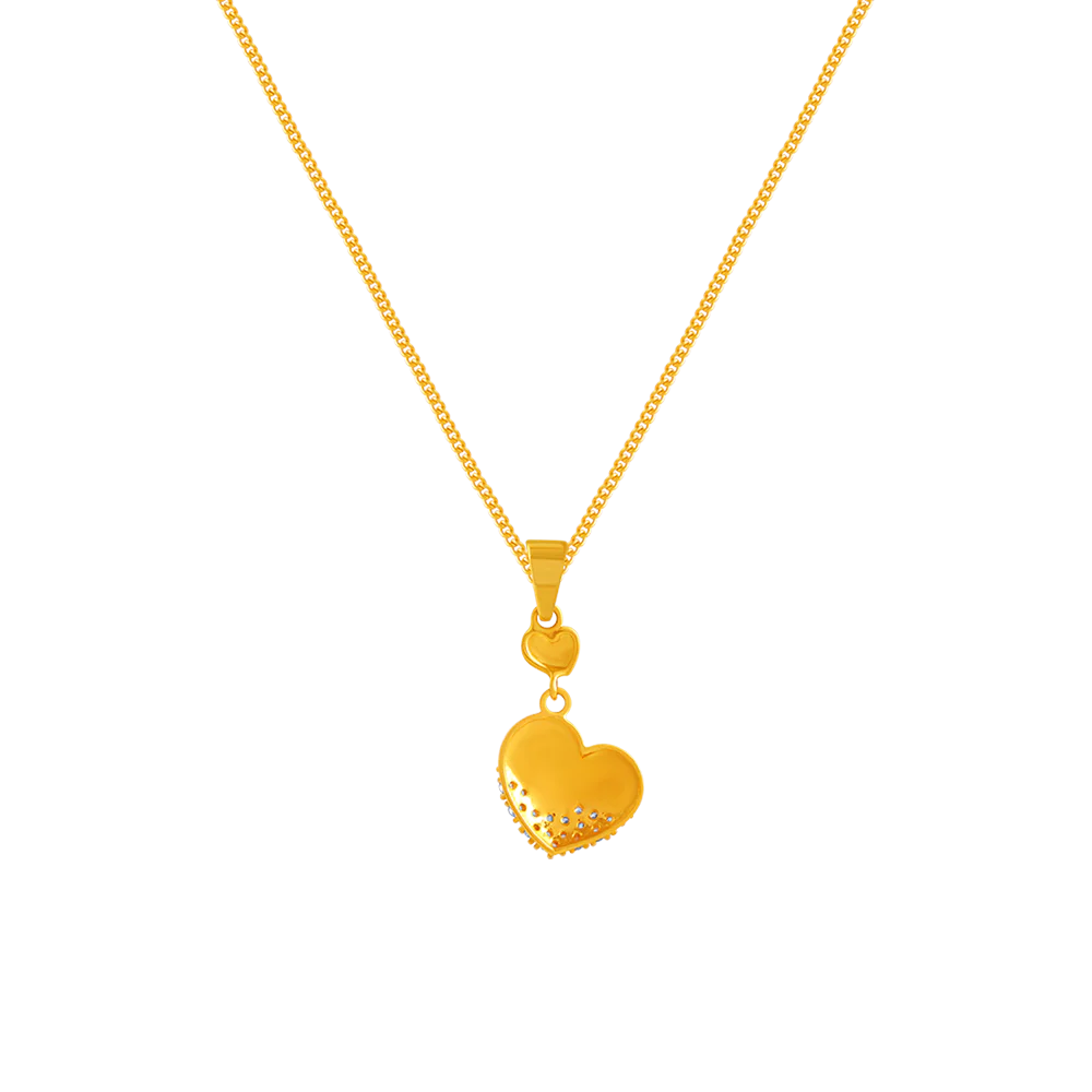 14k Heart-shaped Gold Pendant From Amazea Collection For Women - Image 4