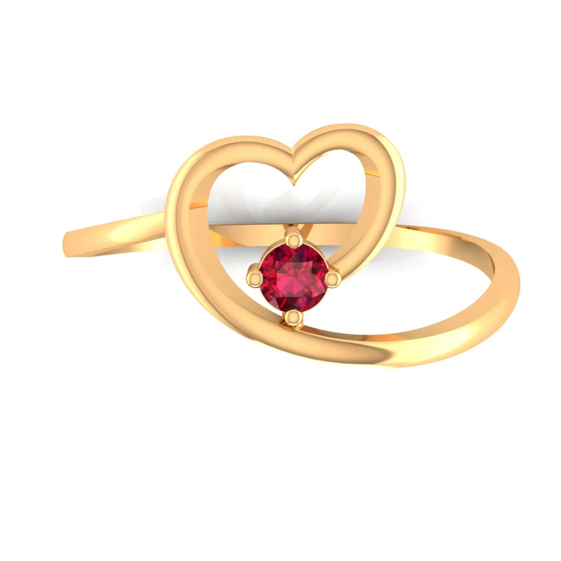 14K Heart-Shaped Yellow Gold Ring for Women - A Symbol of Love and Elegance - Image 3