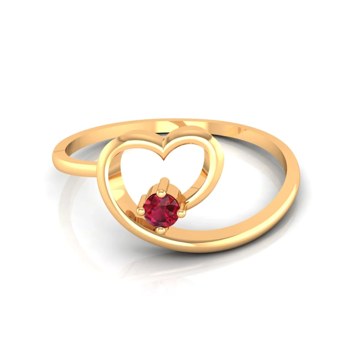 14K Heart-Shaped Yellow Gold Ring for Women - A Symbol of Love and Elegance - Image 4