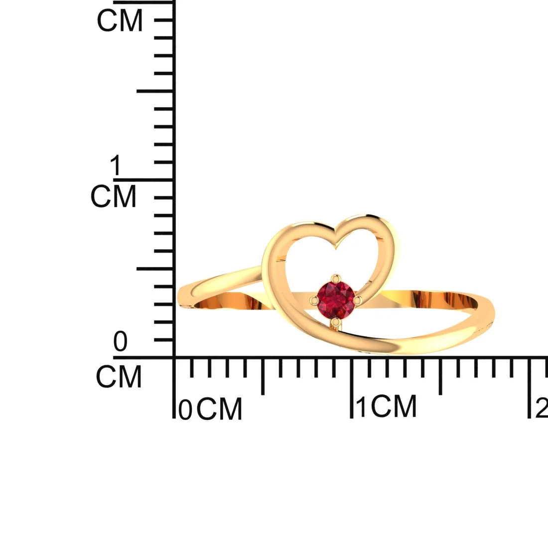14K Heart-Shaped Yellow Gold Ring for Women - A Symbol of Love and Elegance - Image 5