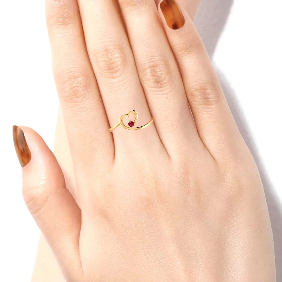 14K Heart-Shaped Yellow Gold Ring for Women - A Symbol of Love and Elegance - Image 6