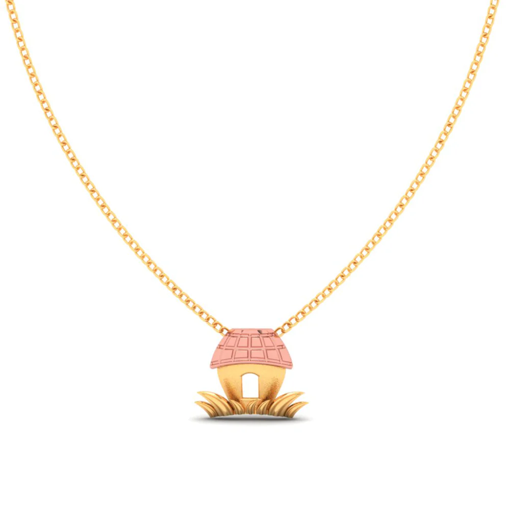 14k Hut Shaped Gold Pendant On Grass From Online Exclusive - Image 6