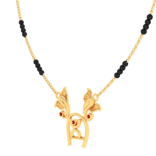 14k Lightweight Lord Ganesha Mangalsutra  From Amazea Collection - Image 6