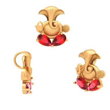 14k Lord Ganesha Gold Pendant From Online Exclusive - Image 4
