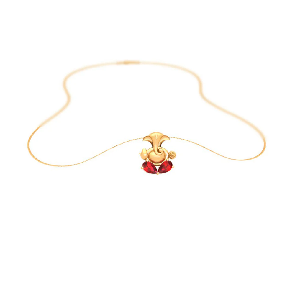 14k Lord Ganesha Gold Pendant From Online Exclusive - Image 7