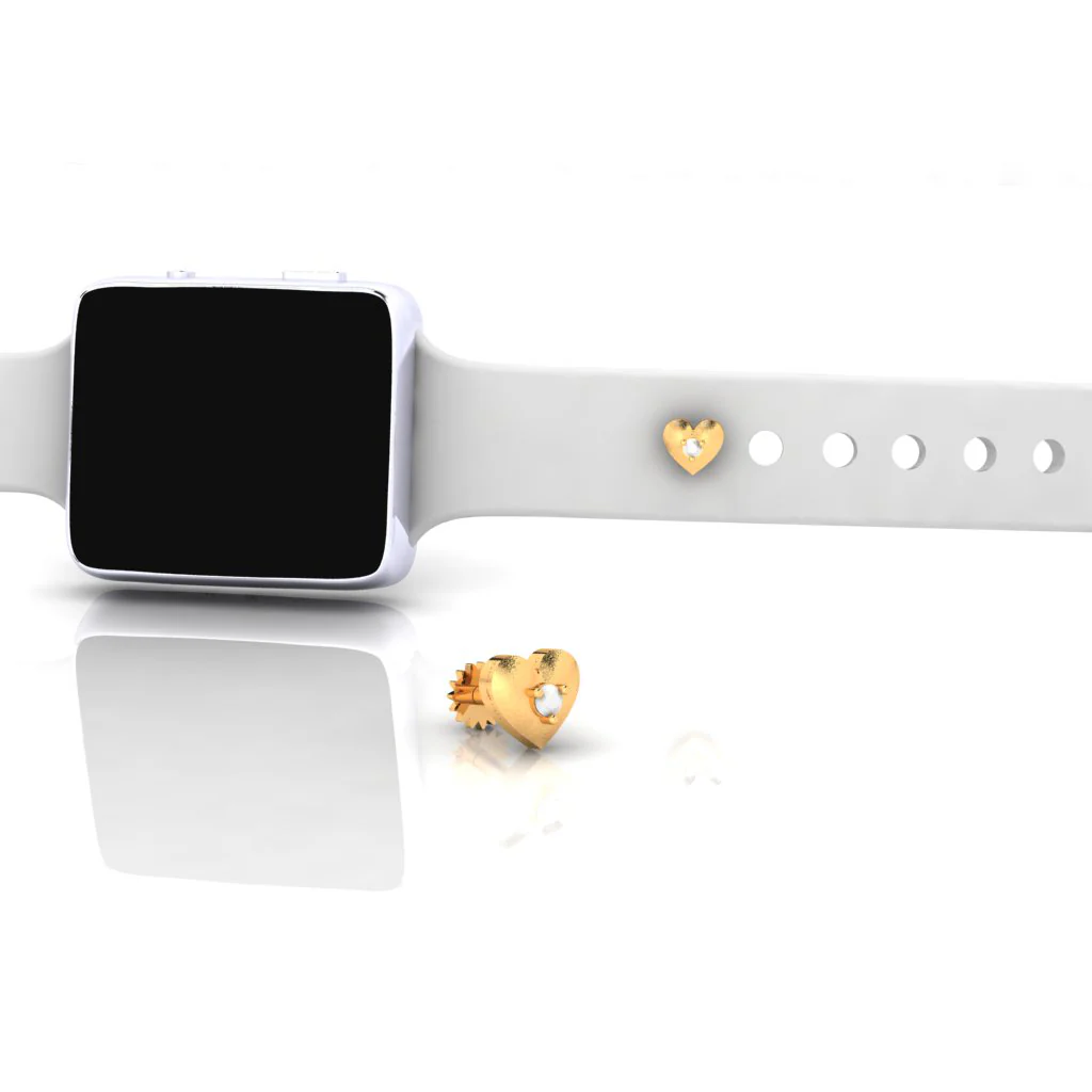 14k Love-shaped Diamond Smart Watch Stud - Image 5