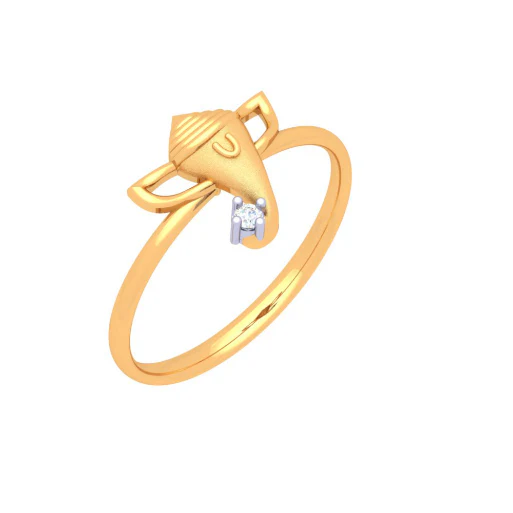 14k Majestic Ganesha Designed Gold Ring From Amazea Collection - Image 3