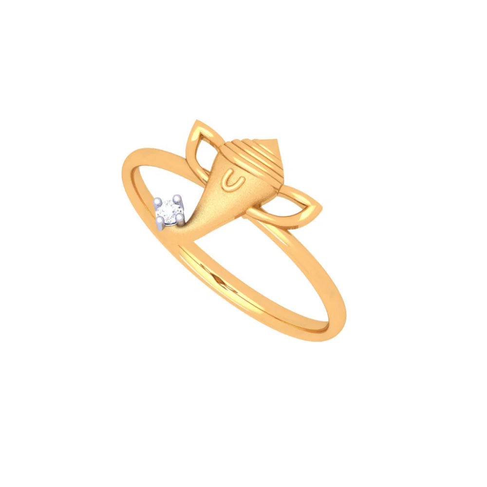 14k Majestic Ganesha Designed Gold Ring From Amazea Collection - Image 4