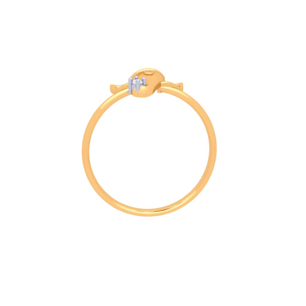 14k Majestic Ganesha Designed Gold Ring From Amazea Collection - Image 5