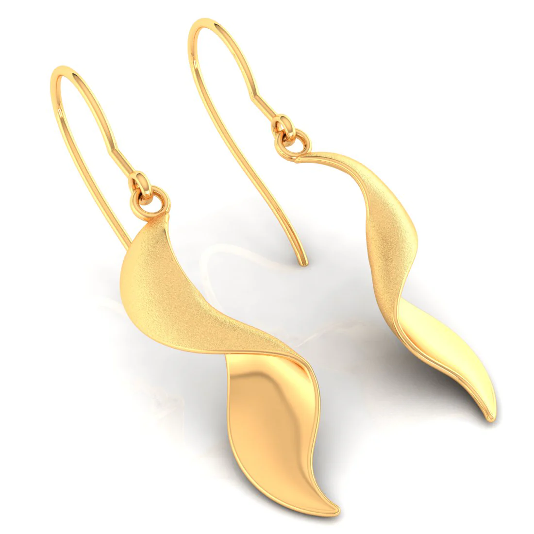 14k Minimal Gold Earrings With Spiral Design - Image 3