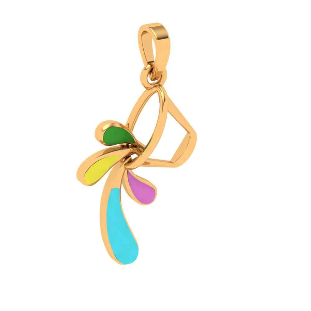 14k Multiple Stone-studded Unique Gold Pendant Design - Image 3