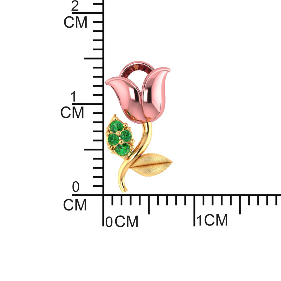14k Pink Yellow And Green Stone Leaves Gold Earrings - Image 5