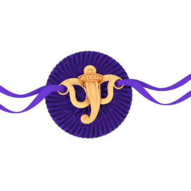 14k Precious Gold Rakhi In Ganesha Motif - Image 2