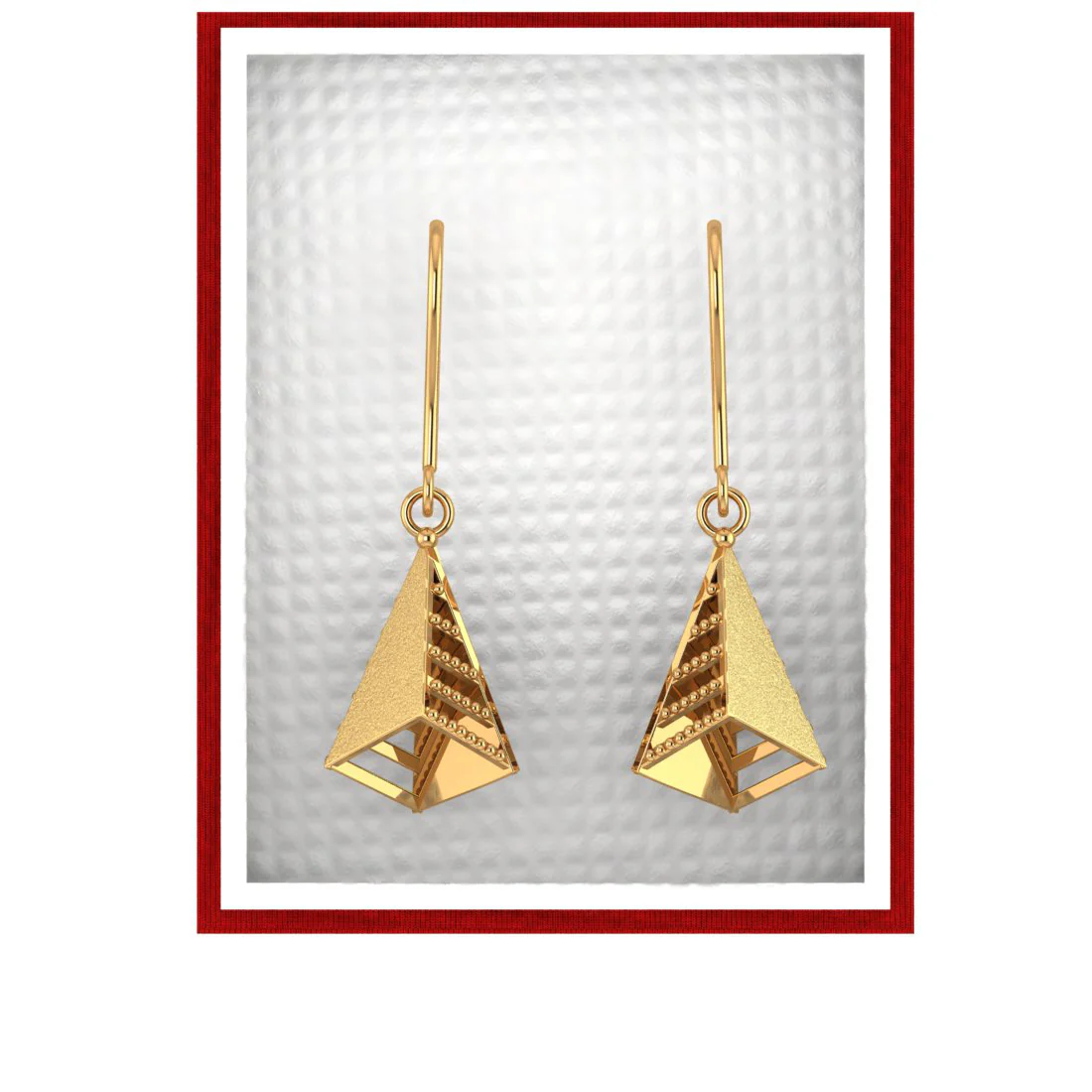 14k Pretty Gold Earrings With Unique Conical Design - Image 6