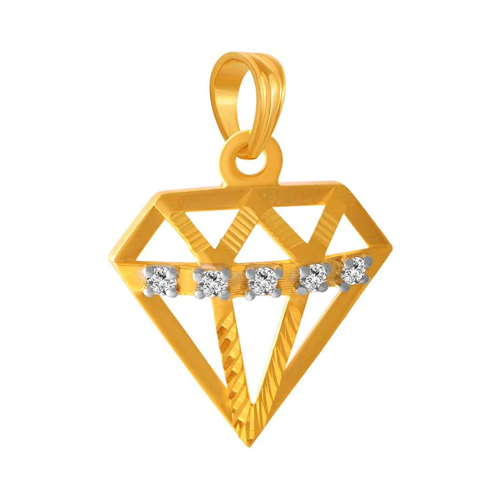 14k Rectangle Designed Gold Pendent - Image 2