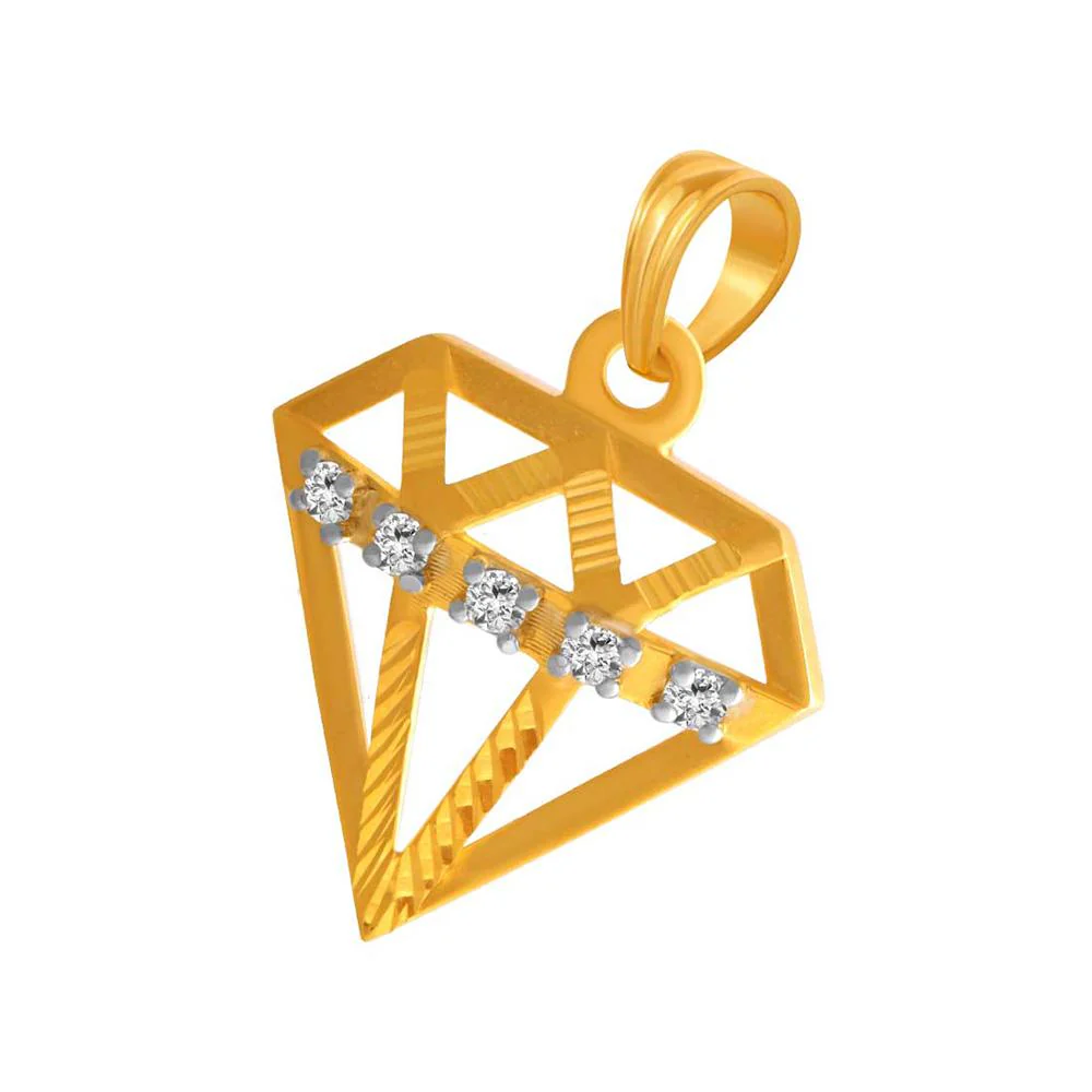 14k Rectangle Designed Gold Pendent - Image 3