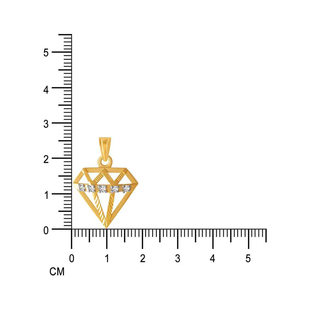 14k Rectangle Designed Gold Pendent - Image 5
