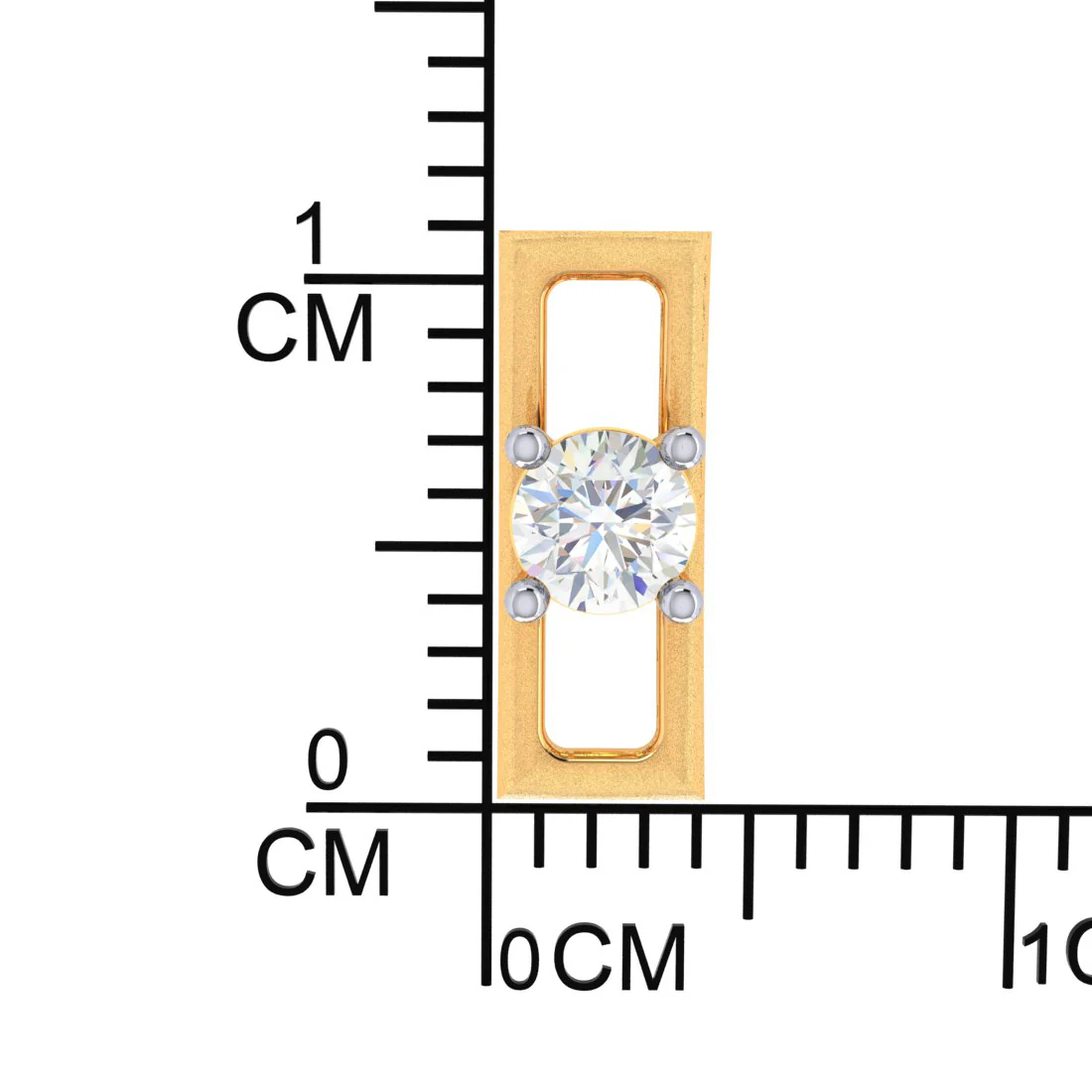 14k Rectangular Shape American Diamond And Gold Earrings With American Diamond Studs - Image 4