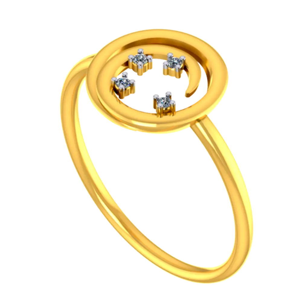 14k Ring With Twirled Design And Stone Detailing From Amazea Collection - Image 3