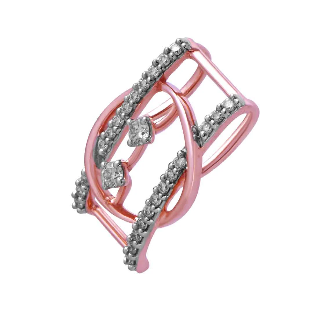 14k Rose Gold Rectangular Pendant, With Circular Stones And Diamond Accents - Image 2