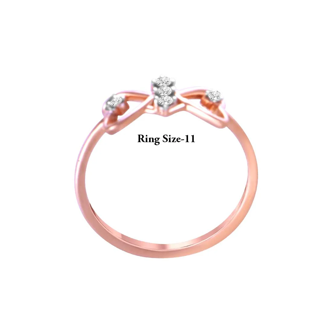 14K Rose Gold Ring With A Double-heart Design And Diamond Accents - Image 2