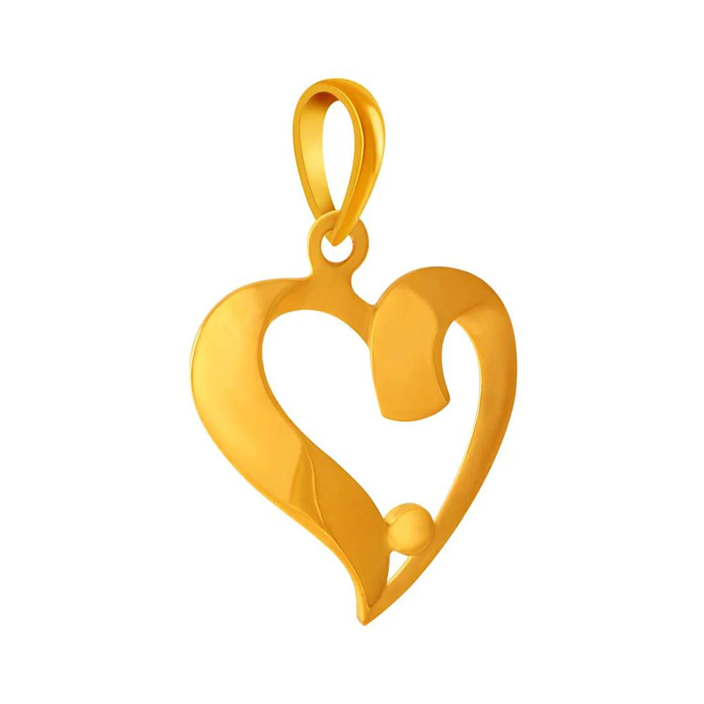 14k Simple Heart Pendant With Gold Point - Image 2