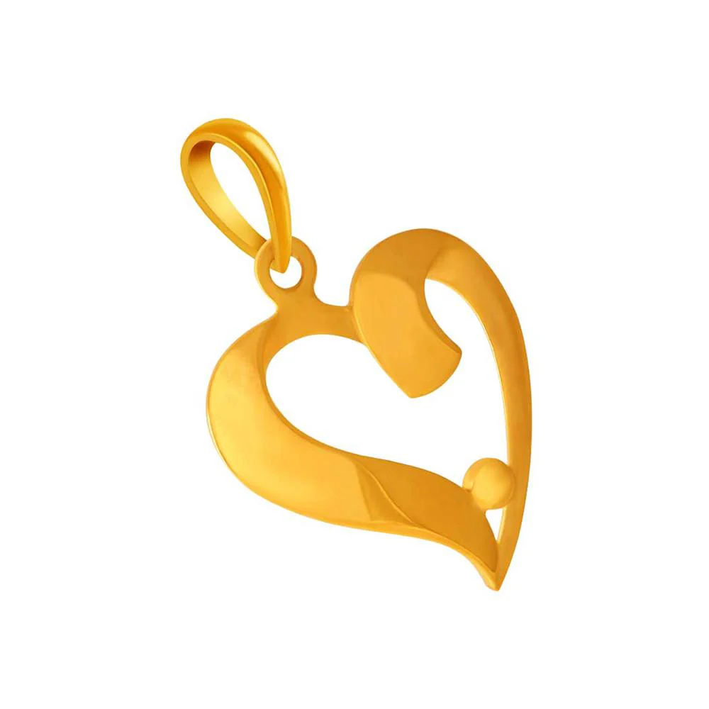 14k Simple Heart Pendant With Gold Point - Image 3