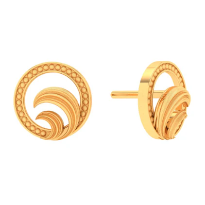 14k Small & Easy To Carry Gold Earrings Design - Image 2