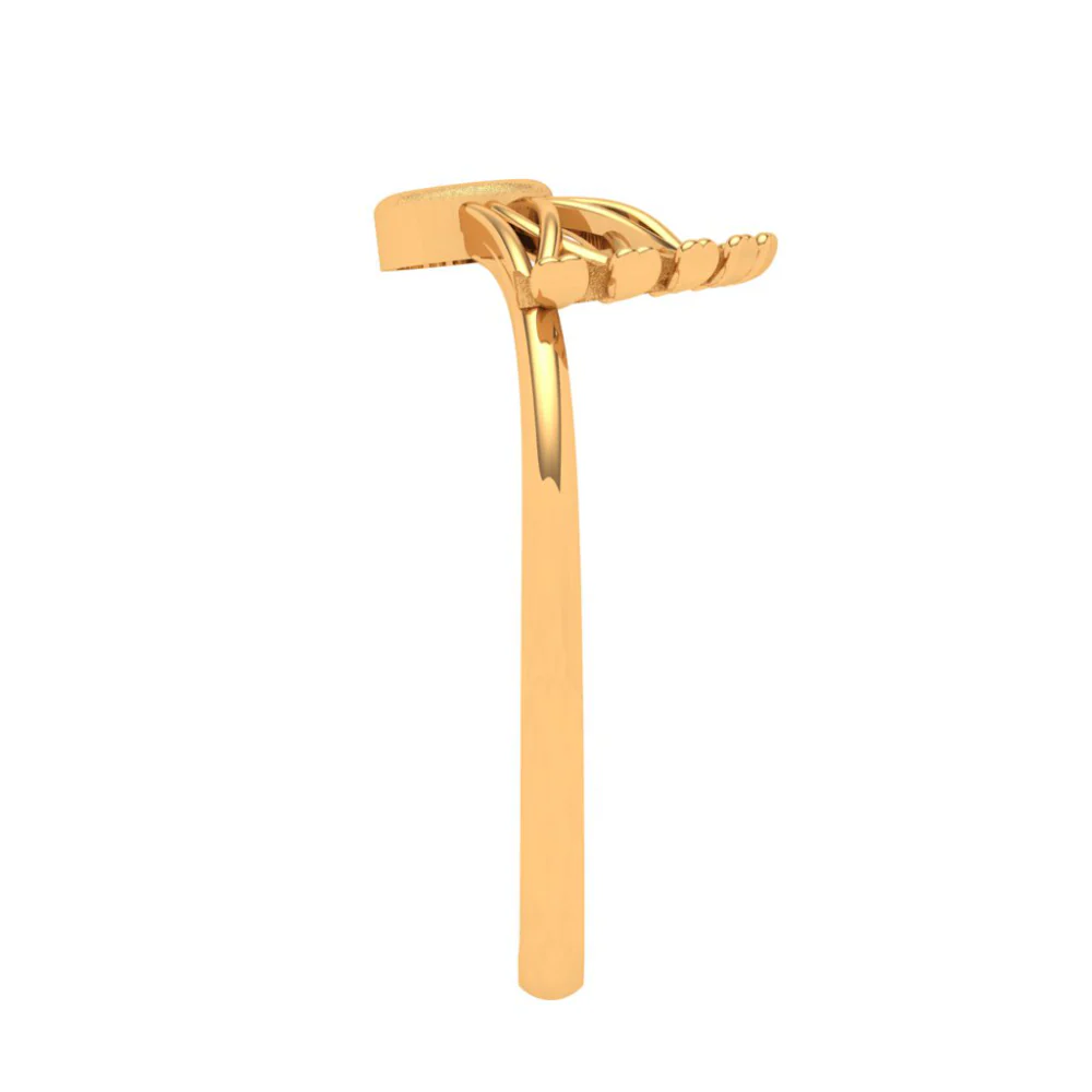 14k Solid Designer Fan-shaped Gold Ring - Image 3